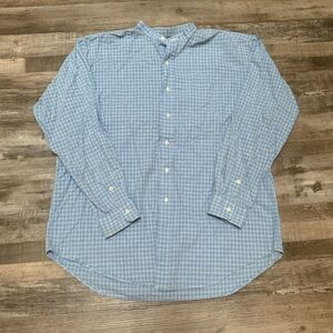 Vintage Ralph Lauren Polo Post boy Men’s Shirt L Collarless Linen Blend
